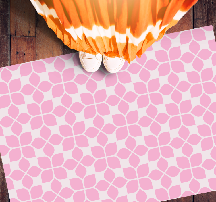 Rožinė gėlių plytelė mozaikinė vinilo kilimėlė - „Tenstickers“