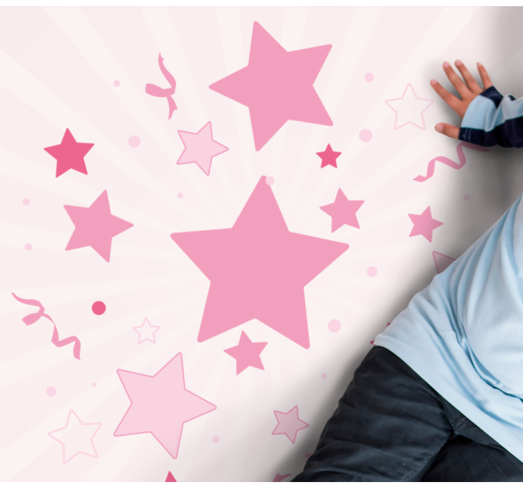 Rožinis šventinis motyvas žvaigždžių vinilinis kilimėlis - „Tenstickers“