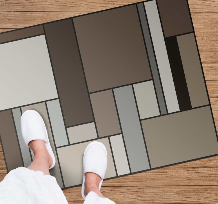 Rudų kvadratų geometriniai viniliniai kilimai - „Tenstickers“