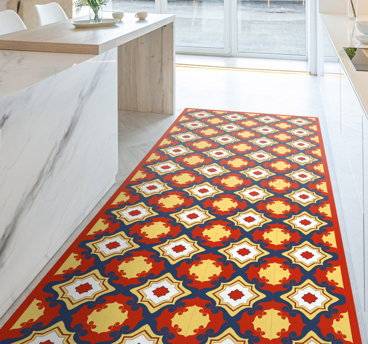 Ryškiai raudonos plytelės vinilo kilimas - „Tenstickers“