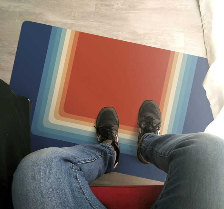 Ryškios sluoksniuotos juostelės modernus vinilinis kilimas - „Tenstickers“