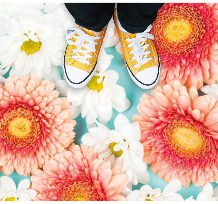 Ryškus žiedas gėlių rašto kilimėlis - „Tenstickers“