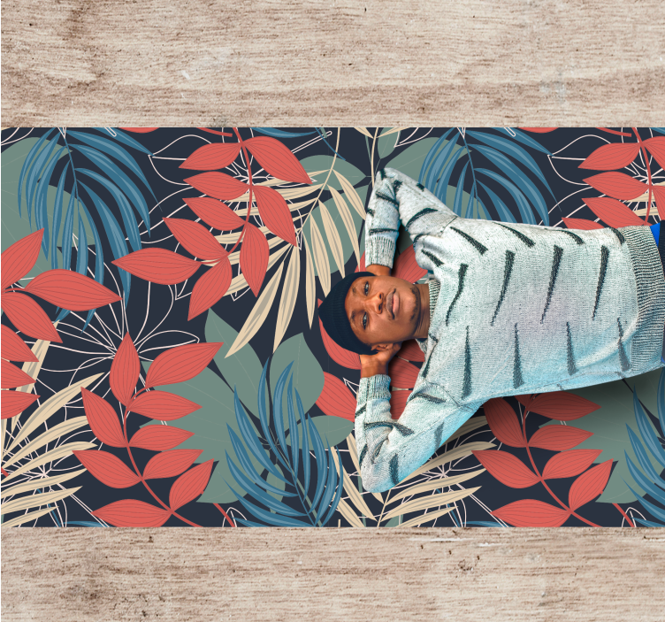 Ryškus lapų raštas gėlių rašto kilimėlis - „Tenstickers“