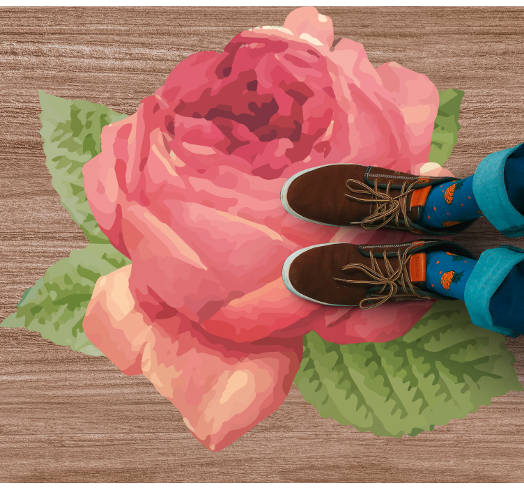 Ryškus rožių žiedas gėlių rašto kilimėlis - „Tenstickers“