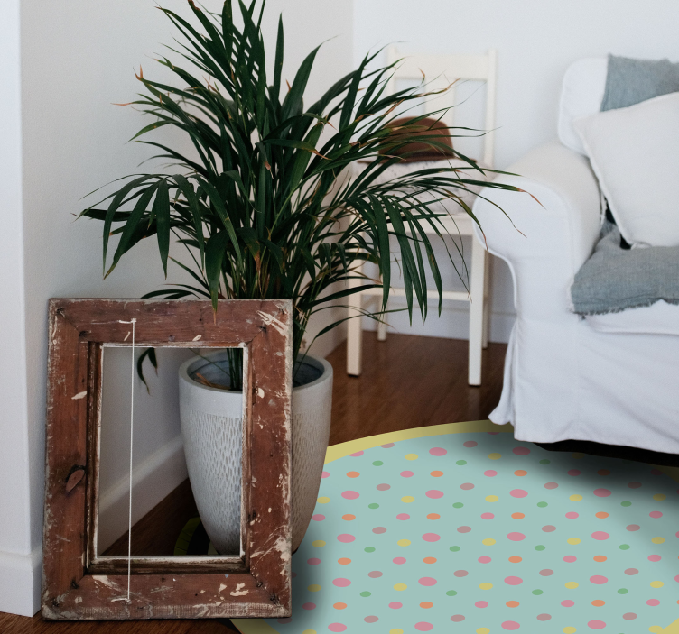 Ryškūs taškuoti taškeliai vinilinis kilimas svetainei - „Tenstickers“