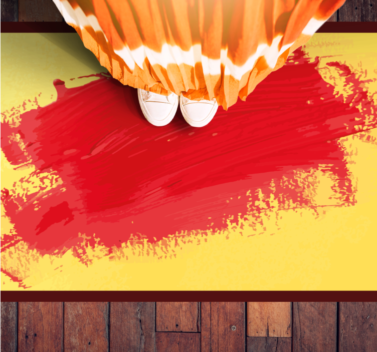 Ryškūs teptuko potėpiai modernus vinilinis kilimas - „Tenstickers“