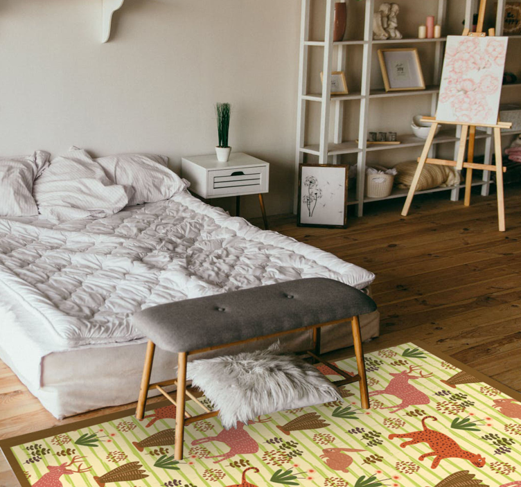 Safari laukinės gamtos modelis gyvūnų vinilo kilimėlis - „Tenstickers“