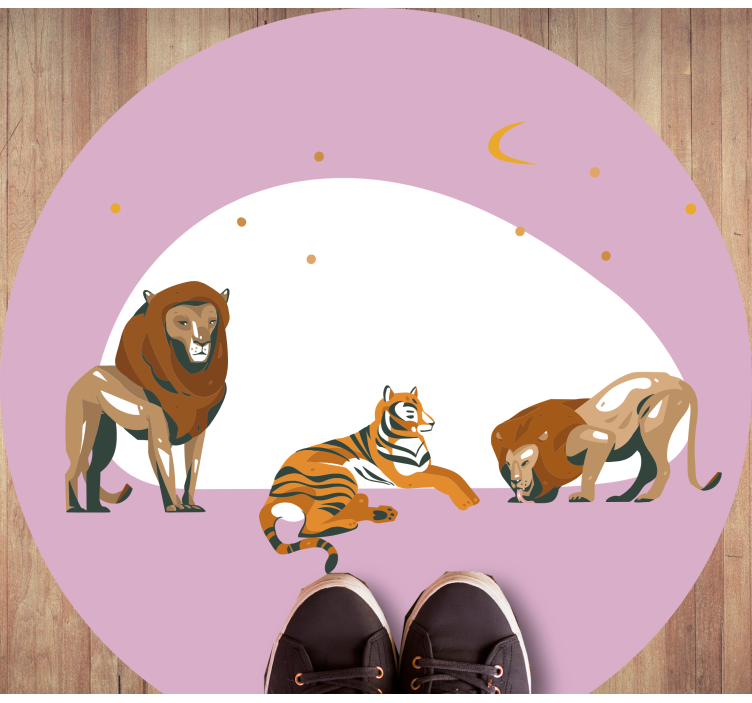 Safario laukiniai gyvūnai gyvūnų vinilo kilimėlis - „Tenstickers“