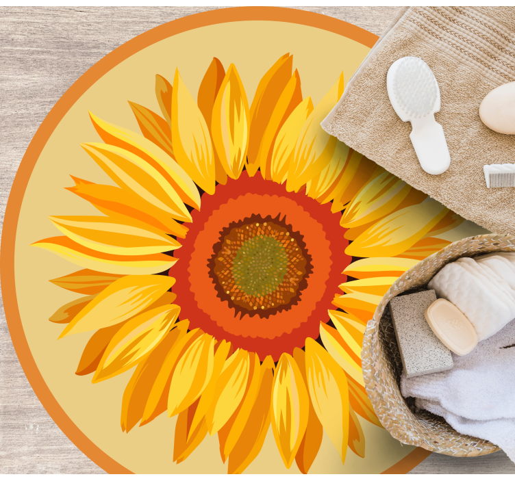 Saulėgrąžų apvalios gėlių rašto kilimėlis - „Tenstickers“