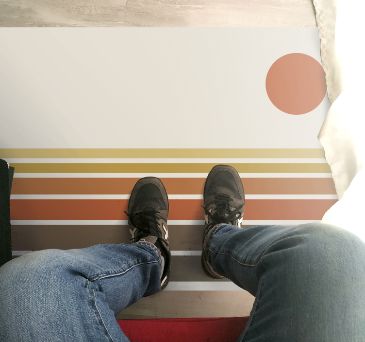 Saulėlydžio juostelių raštas vinilo kilimėlis miegamajam - „Tenstickers“