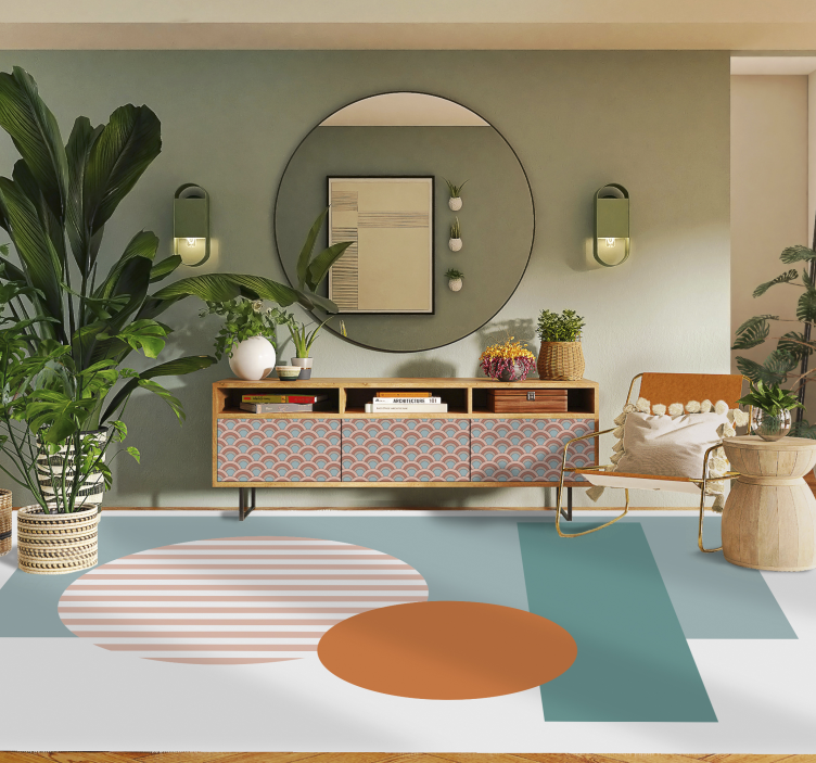 Saulėti geometriniai apskritimai modernus vinilinis kilimas - „Tenstickers“