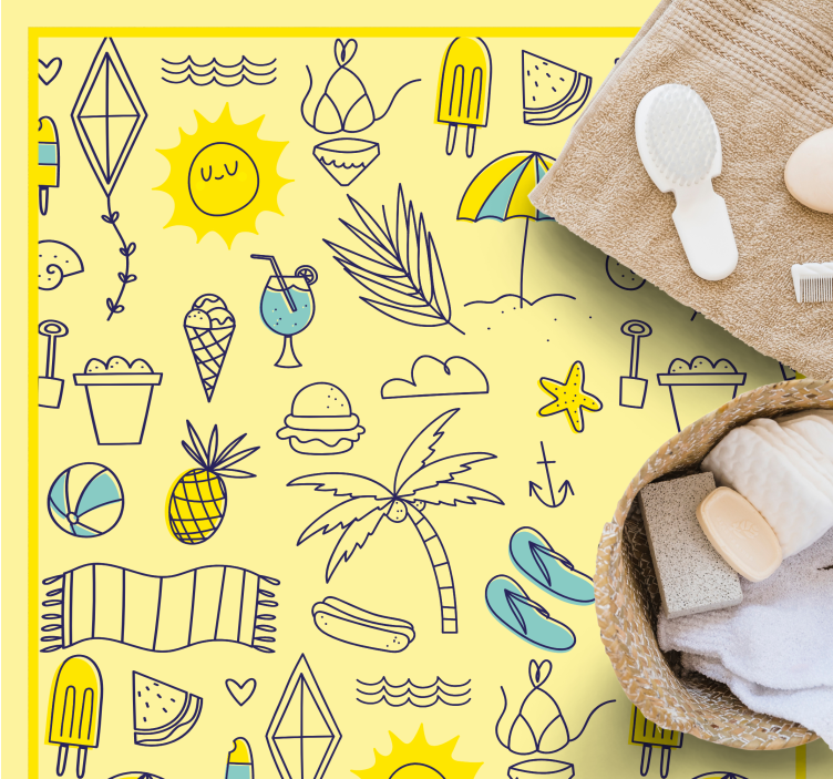 Saulėto paplūdimio atmosfera renginio vinilo kilimas - „Tenstickers“