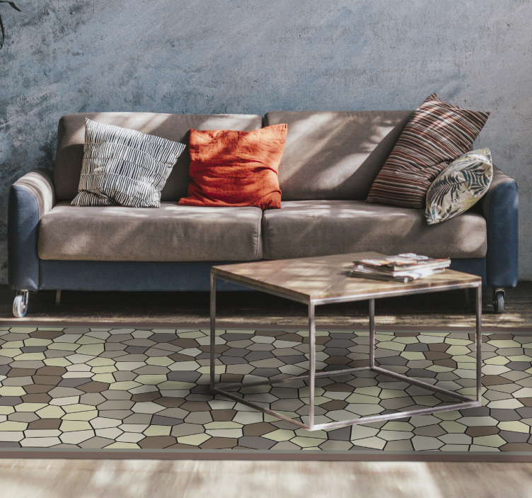 šešiakampis akmens raštas mozaikinė vinilo kilimėlė - „Tenstickers“