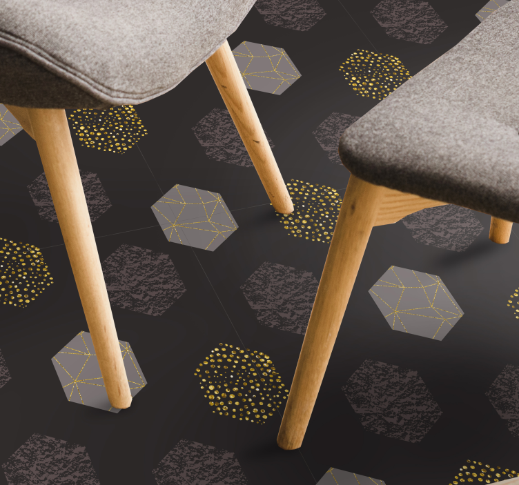 šiauriniai auksiniai šešiakampiai geometriniai pledai - „Tenstickers“