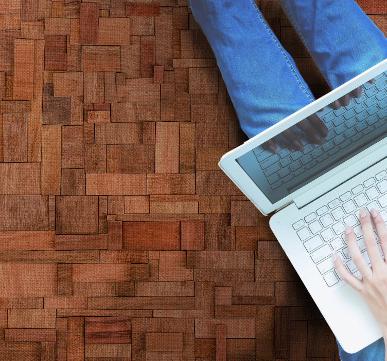 šilto bloko raštas medžio efekto kilimas - „Tenstickers“