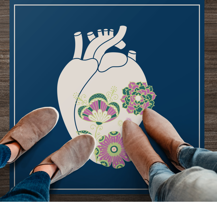 širdies gėlių raštas skandinaviski kilimai - „Tenstickers“