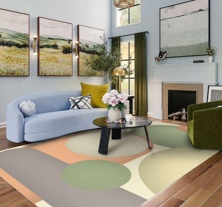 šiuolaikiniai apskriti raštai modernus vinilinis kilimas - „Tenstickers“