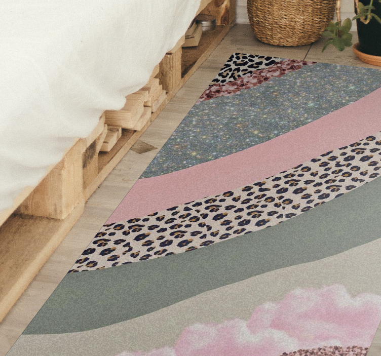 Sluoksniuotos spalvų bangos vinilo kilimėlis miegamajam - „Tenstickers“