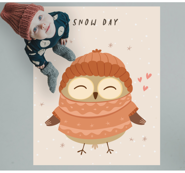 Snieginės pelėdos žavesys kilimas vaiko kambariui - „Tenstickers“