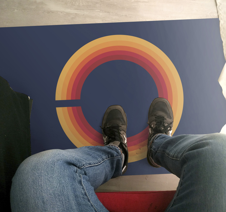 Retro saulės dizainas senoviniai viniliniai kilimas - „Tenstickers“