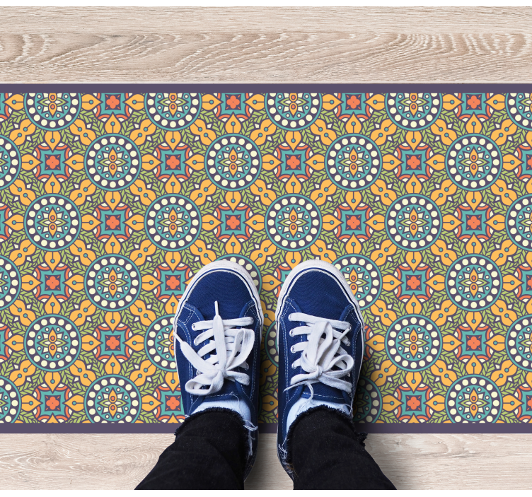 Spalvinga geltona kompozicija mozaikinė vinilo kilimėlė - „Tenstickers“