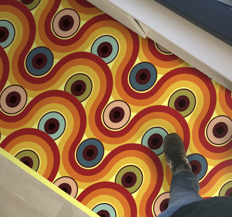 Spalvingas banguotas motyvas senoviniai viniliniai kilimas - „Tenstickers“