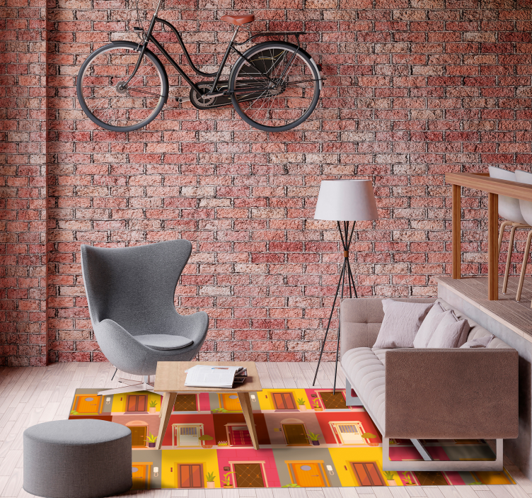 Spalvingas durų raštas minimalistinis kilima - „Tenstickers“