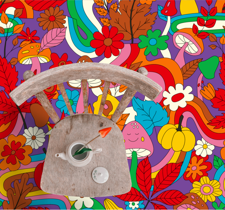 Gėlių rašto kilimėlis spalvingu dizainu - „Tenstickers“