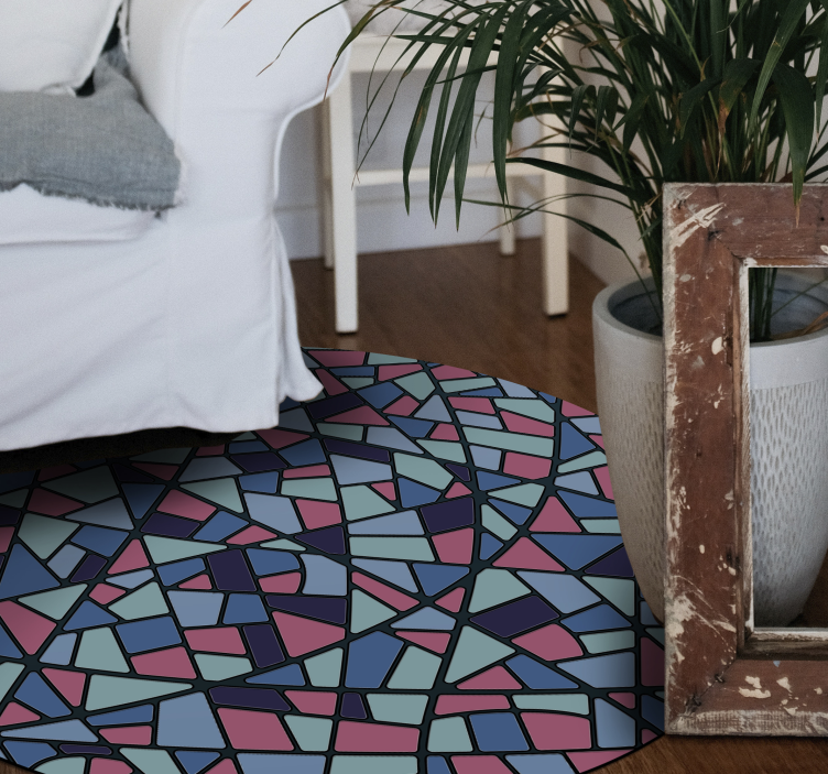 Spalvingas geometrinis išdėstymas mozaikinė vinilo kilimėlė - „Tenstickers“