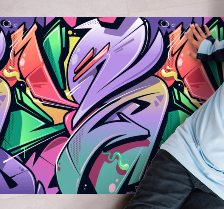 Spalvingas grafiti gatvės meno tekstūros kilimas - „Tenstickers“