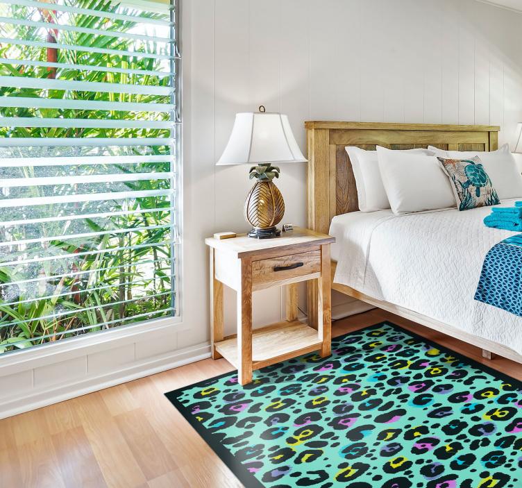 Spalvingas leopardo raštas gyvūnų spaudos vinilo kilimėlis - „Tenstickers“