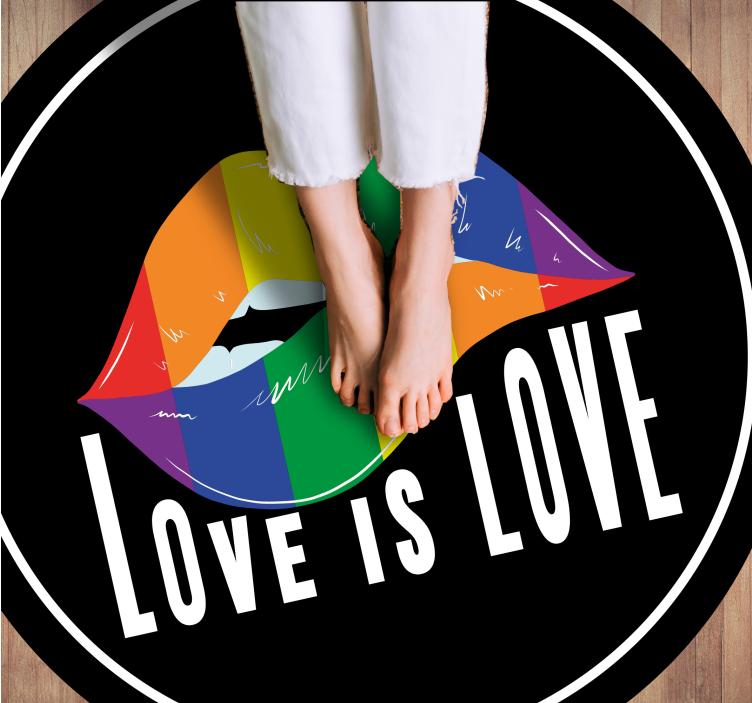 Spalvingas lūpų motyvas vinilo kilimėlas su frazėmis - „Tenstickers“