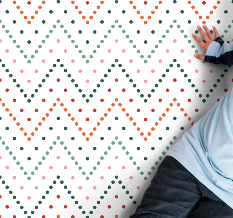 Spalvingas ševrono raštas vinilinis kilimėlis - „Tenstickers“