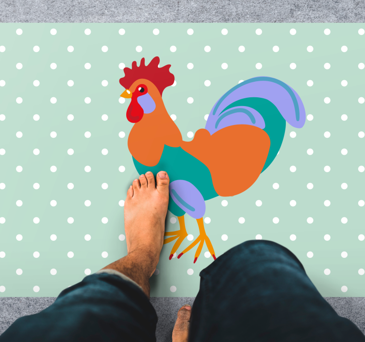 Spalvingas, tikroviškas gaidys su gyvūnų stalo padekliukai - „Tenstickers“