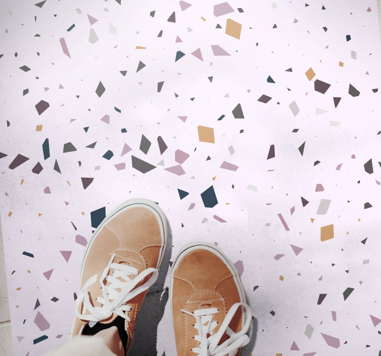 Spalvingi geometriniai fragmentai Marmurinis vinilo kilimas - „Tenstickers“