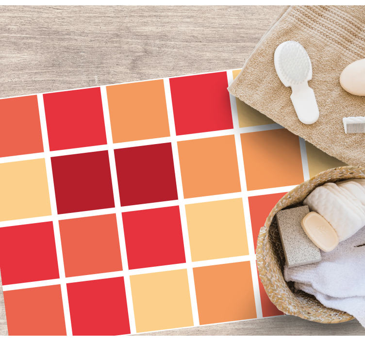 Vonios kambario vinilo kilimėlis spalvingais kvadratais - „Tenstickers“