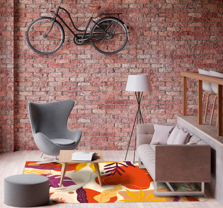 Spalvingi lapai vinilo kilimėlis gamtos kilimas - „Tenstickers“