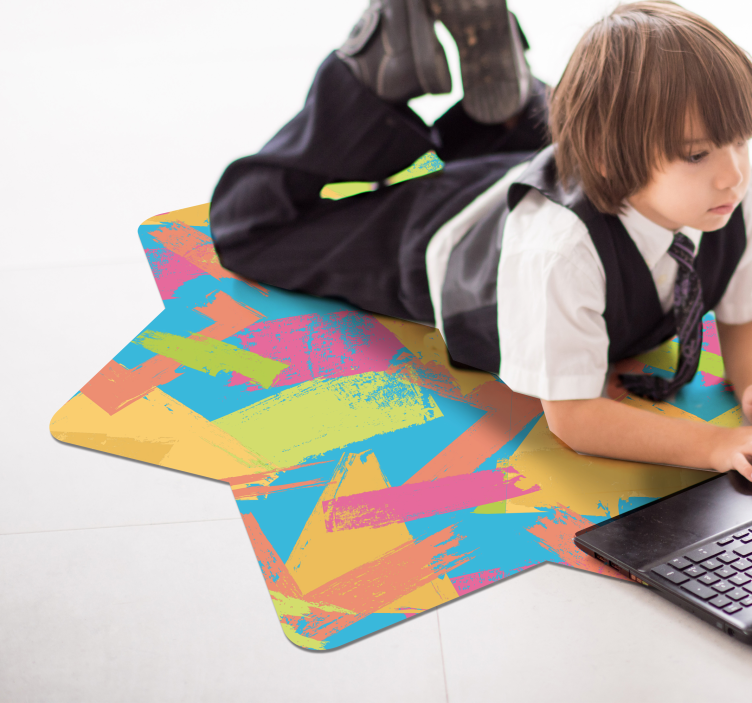 Spalvingos abstrakčios formos geometriniai kilimas - „Tenstickers“