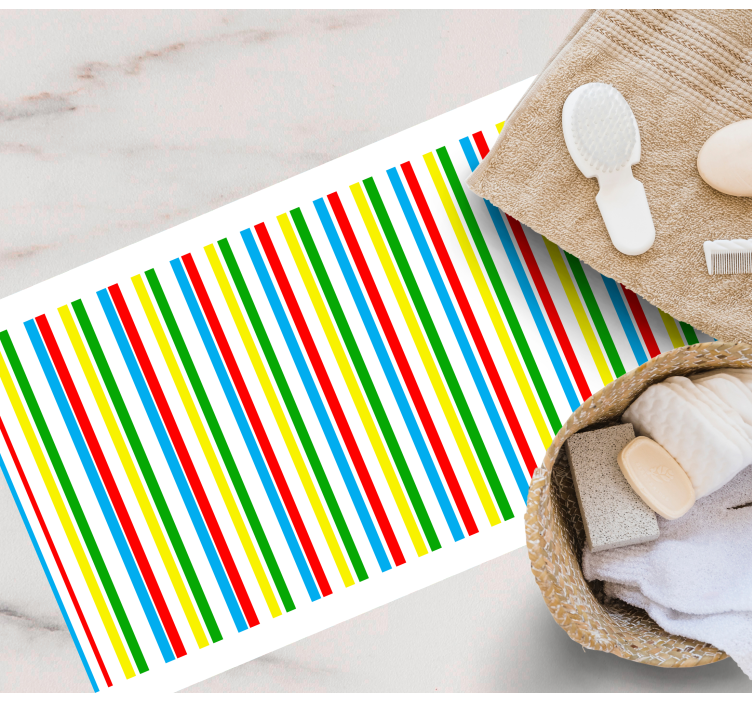 Spalvingas vertikalus raštas dryžuotas vinilo kilimas - „Tenstickers“