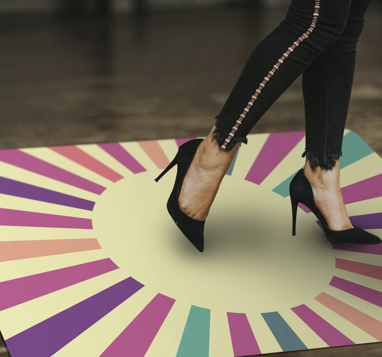 Spinduliuojančių linijų dizainas geometriniai kilimas - „Tenstickers“