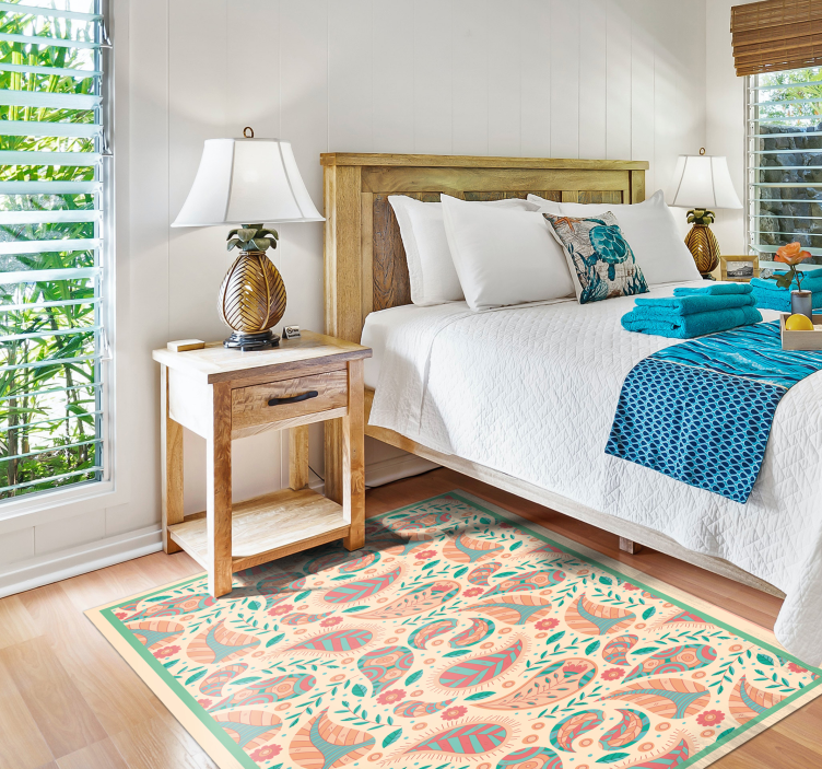 Stačiakampis persos žalias etninis kilimas - „Tenstickers“