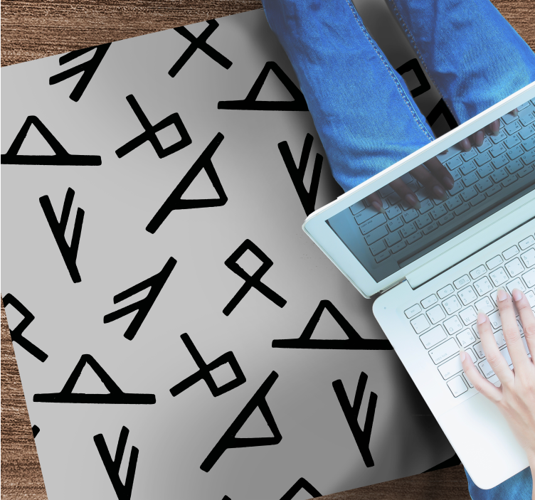 Stilingos juodos formos geometriniai kilimas - „Tenstickers“