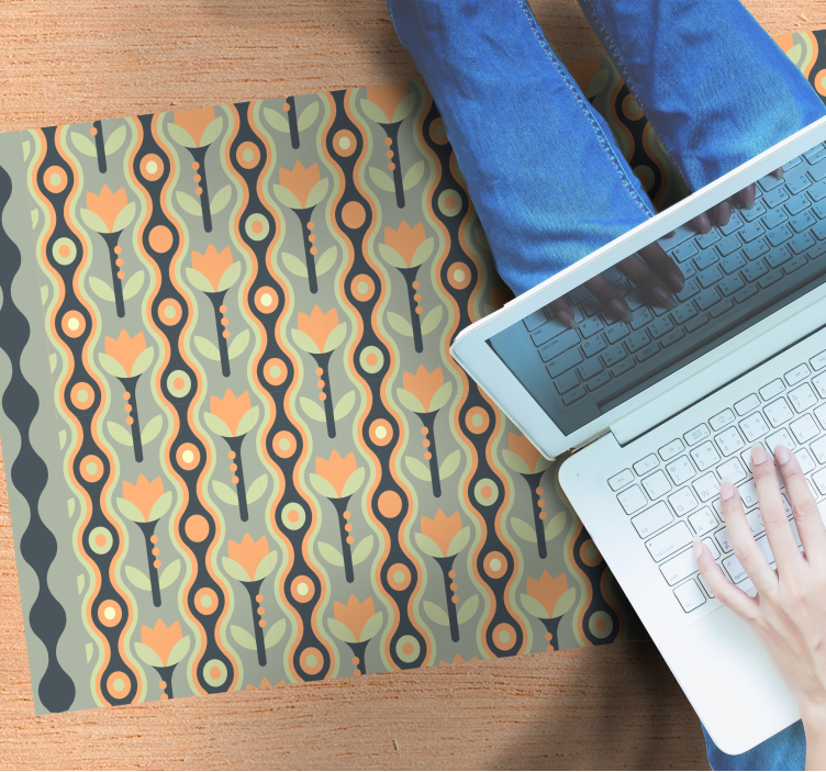 Stilizuotas gėlių raštas paaugliams vinilo kilimėlis - „Tenstickers“