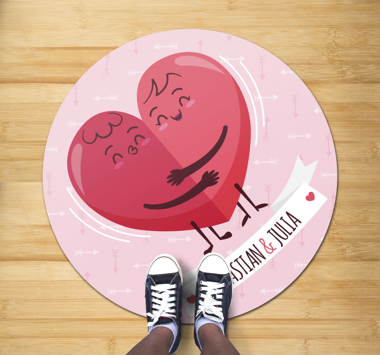 Suasmeninta širdies iliustracija vinyl kilimėlis su vardu - „Tenstickers“