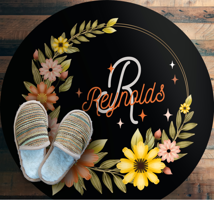 Karūnos gėlių pavadinimas vinilo kilimėlis miegamajam - „Tenstickers“