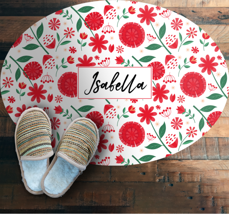 Vinilo kilimėlis miegamajam su raudonomis gėlėmis - „Tenstickers“