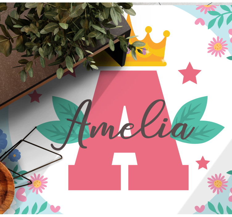 Karūnuotas inicialas ir vardas vinilinis kilimėlis - „Tenstickers“