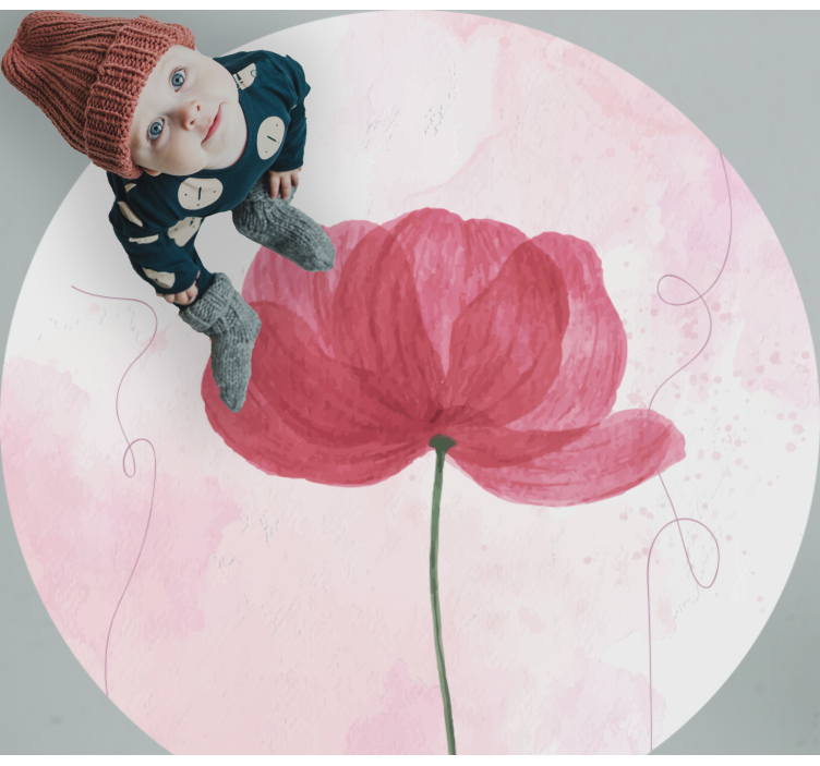 Akvarelės aguonų raštas gėlių rašto kilimėlis - „Tenstickers“