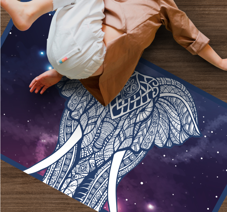 Sudėtingas dramblio piešinys vinyl kilimėlis su vardu - „Tenstickers“