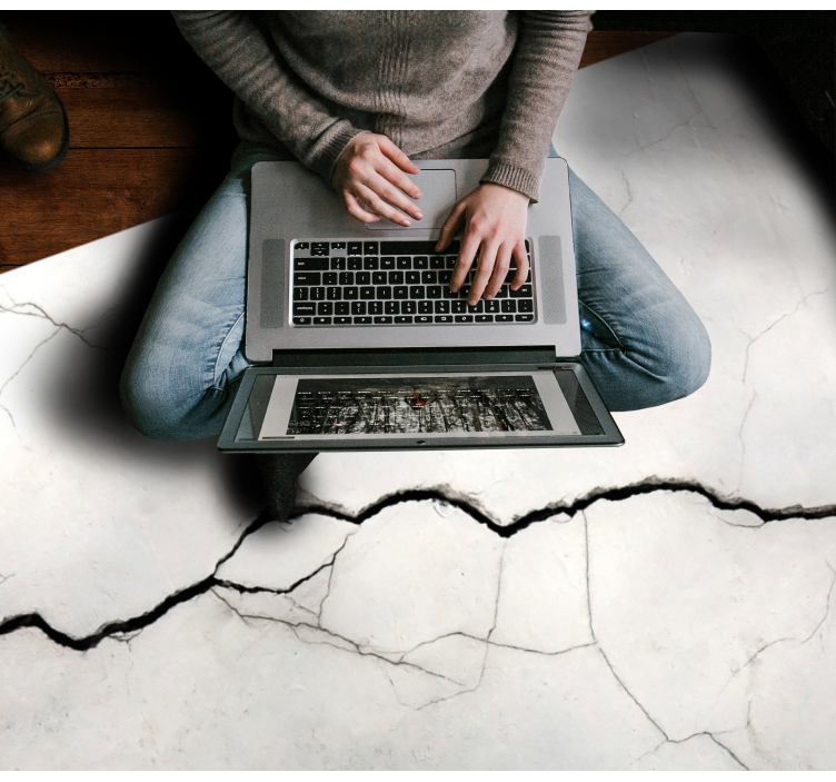 Suglamžyta balta imitacija Marmurinis vinilo kilimas - „Tenstickers“